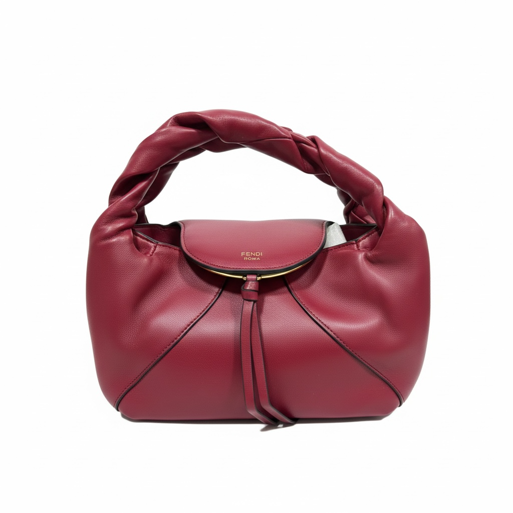 FENDI Burgundy Knot Handle Leather Bag ❤️✨