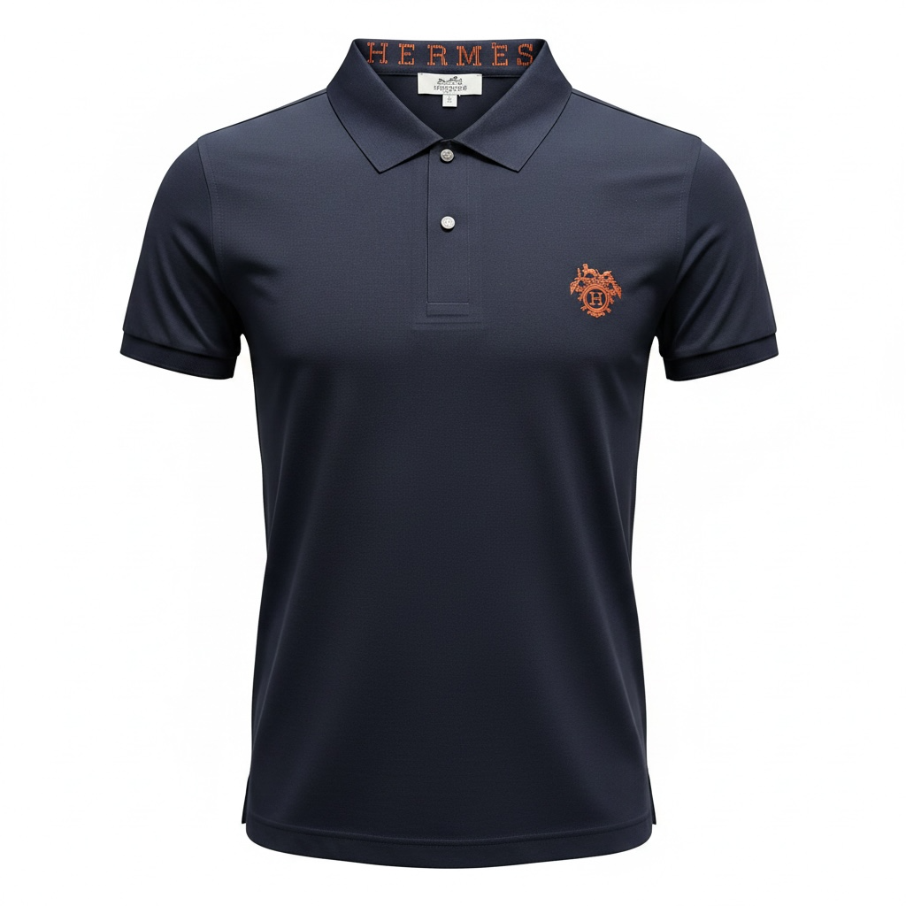 Hermès Navy Polo Shirt 🔵✨ Luxury Signature Edition
