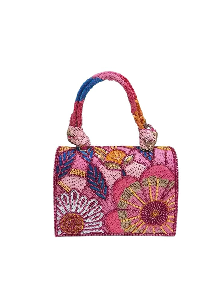 Luxury Multicolor Crystal Mini Handbag 💖✨ | Floral Statement Piece