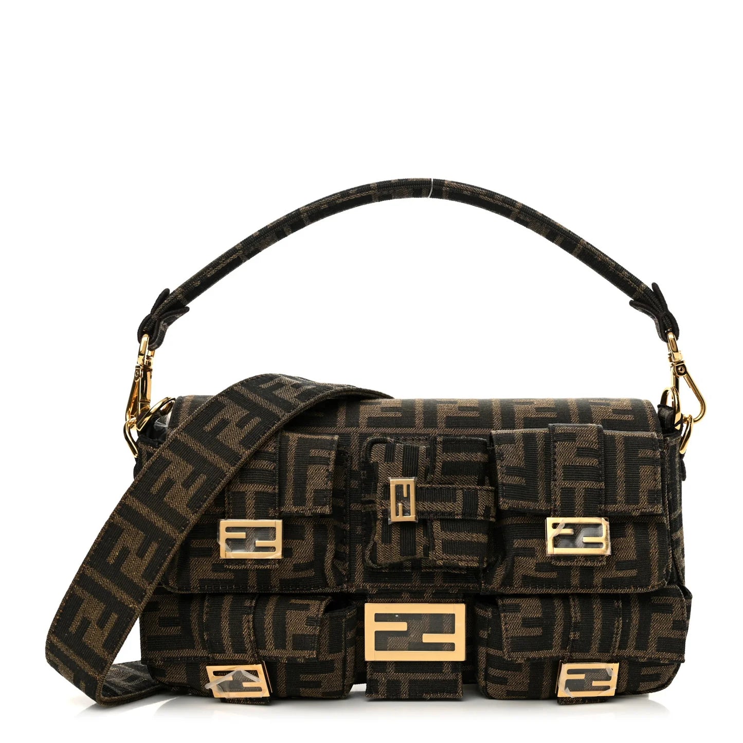 Fendi Baguette Multi-Pocket Bag – Monogram Canvas 🤎✨