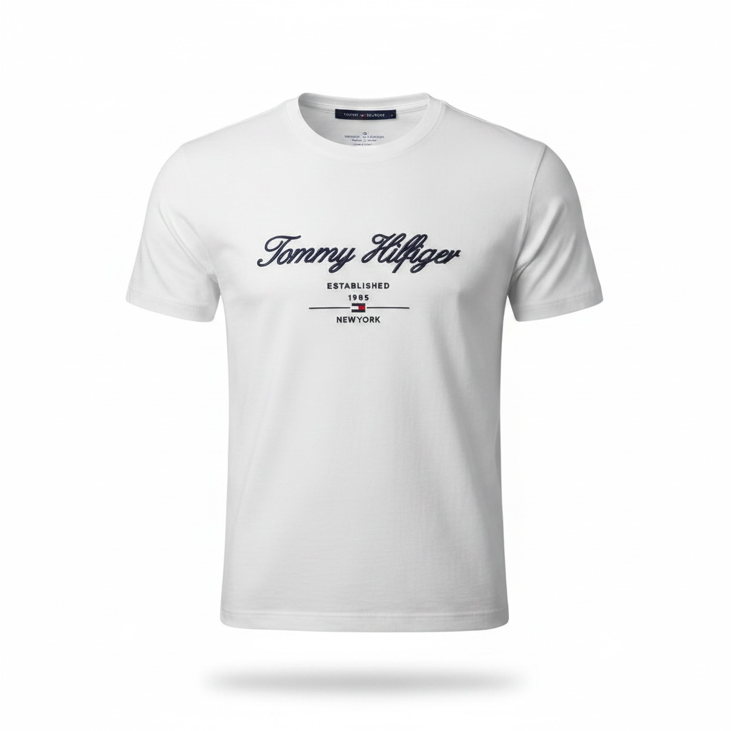 Tommy Hilfiger White Script Logo T-Shirt 🤍🇺🇸 Classic Heritage Edition