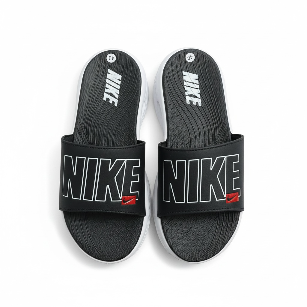 Nike Air Cushion Slides Black & White ⚫🤍 | Elevated Comfort Edition 👟🔥