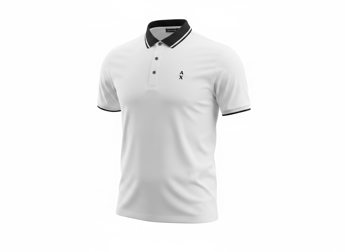 Armani Exchange White Polo Shirt ๐ค๐ค Clean Contrast Essential