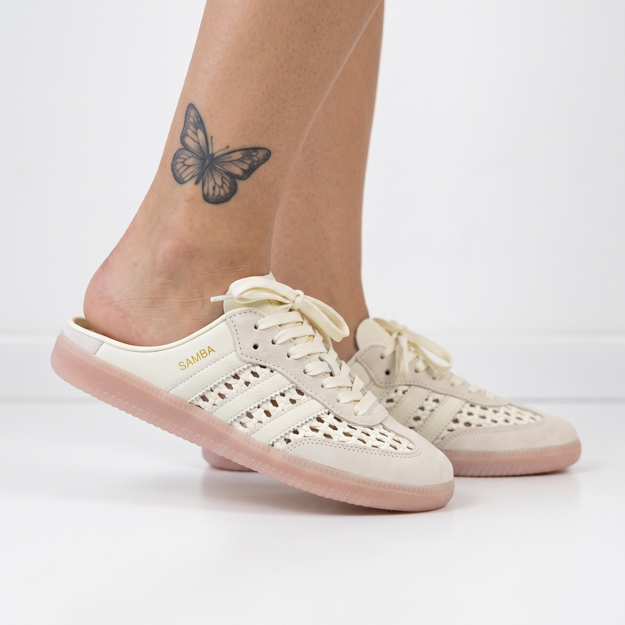 Adidas Samba Mule – Cream Woven Slip-On 👟