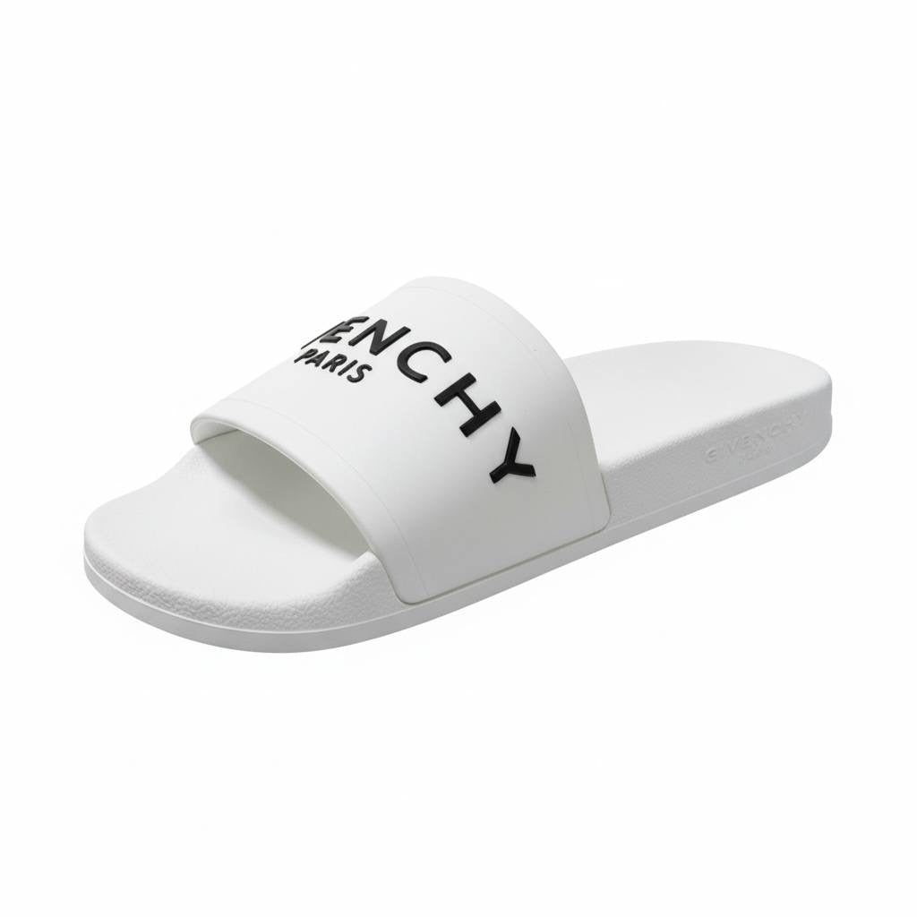 Givenchy Paris Logo Slides – All White Edition ⚪✨