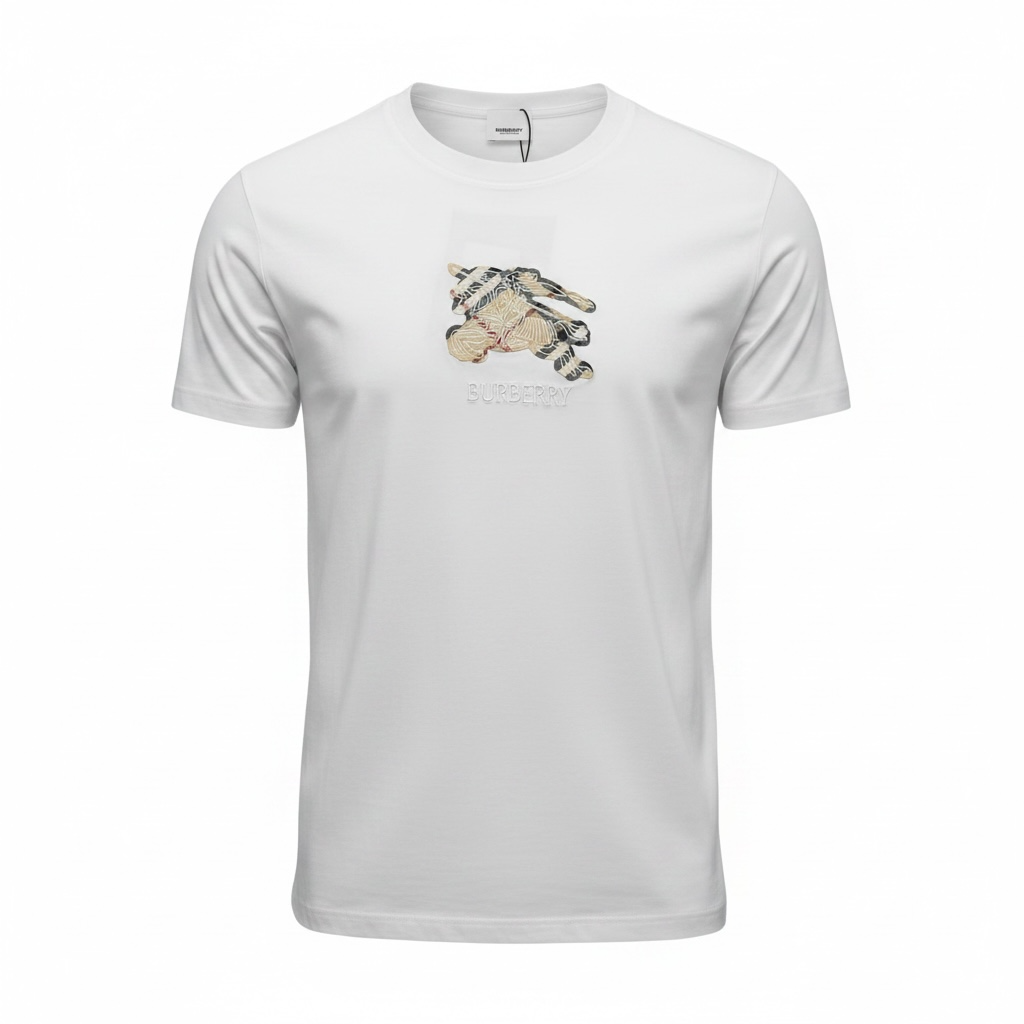 Burberry White Graphic T-Shirt 🤍✨ Signature Icon Edition