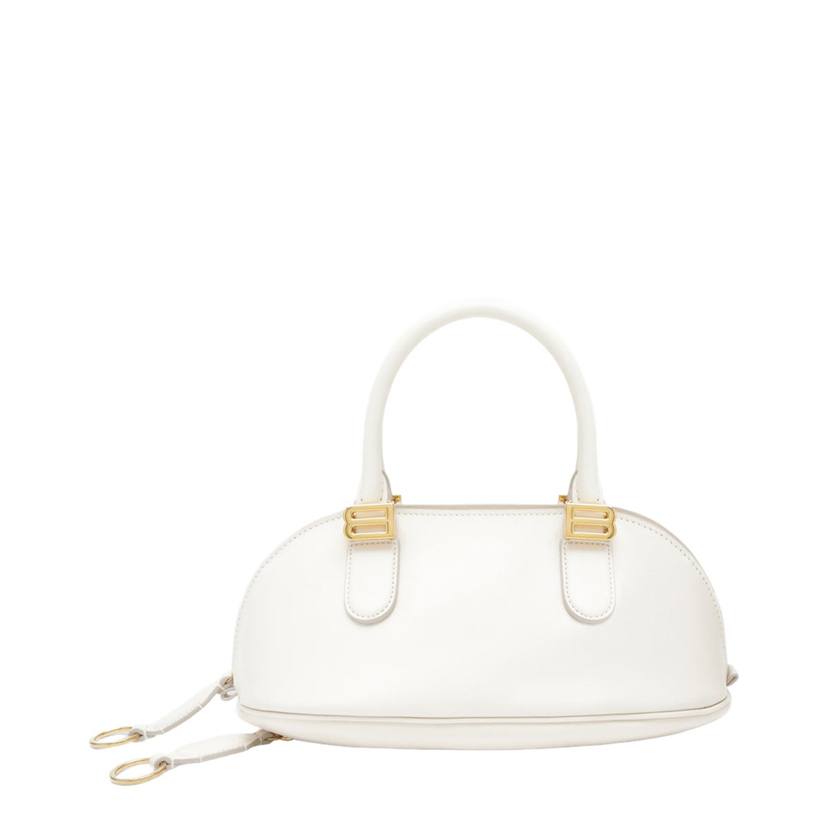 Off-white Balenciaga dome satchel with gold B hardware and detachable strap