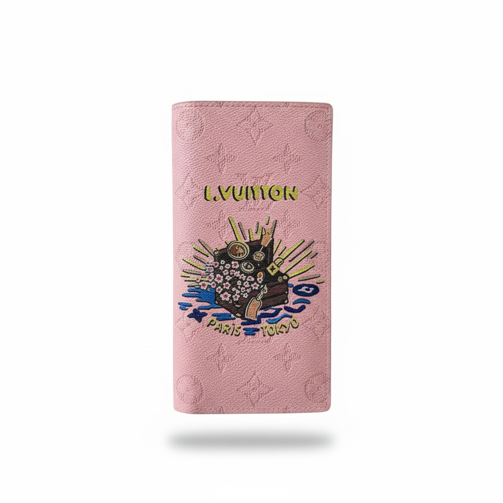 Louis Vuitton Monogram Travel Illustration Long Wallet – Pink 🌸✨