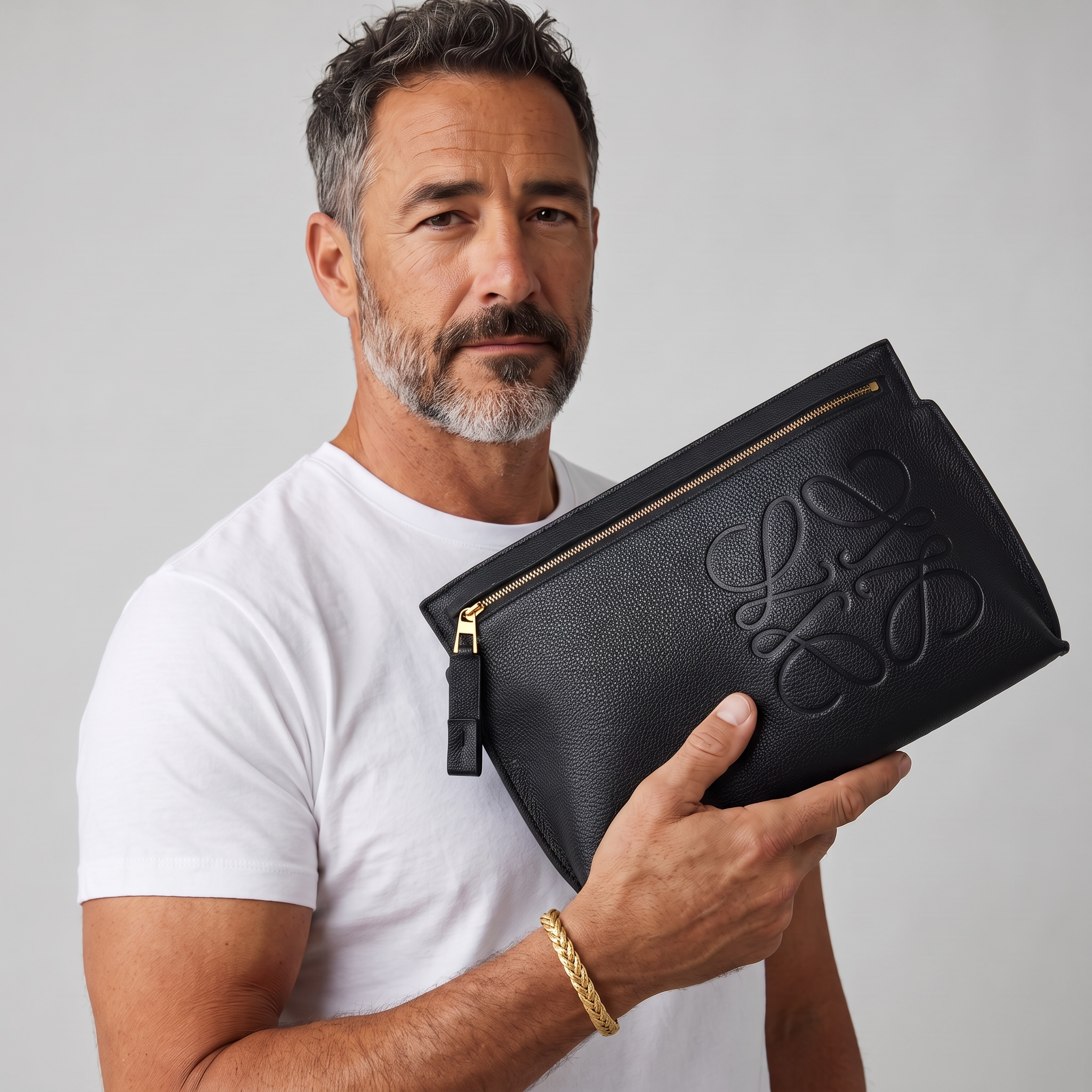 ✨ Loewe Anagram Leather Large Pouch – Black