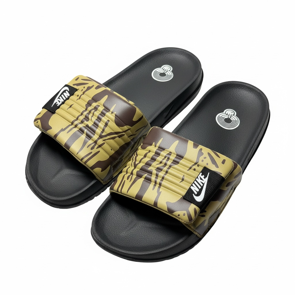 Nike Camo Slides – Olive & Black Edition 🟢🖤