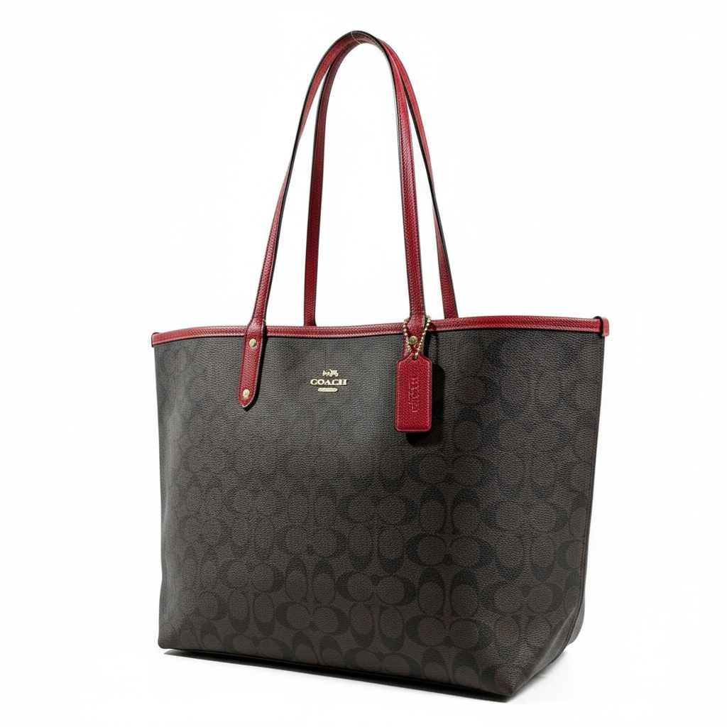 🛍 ✨ Coach Reversible Tote Bag – Signature & Red Edition 👜