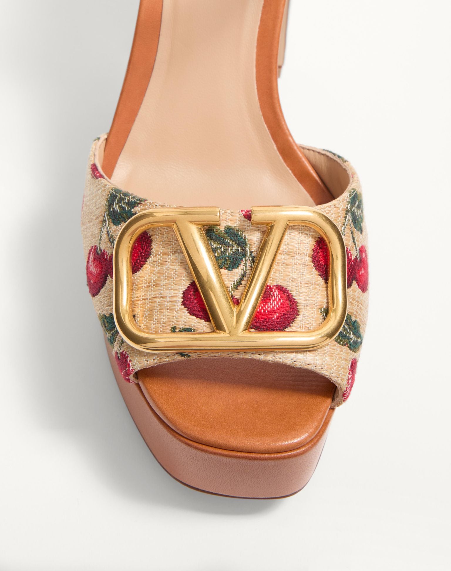 👠 Valentino Cherry Print Platform Block Heel Sandals🍒🍒