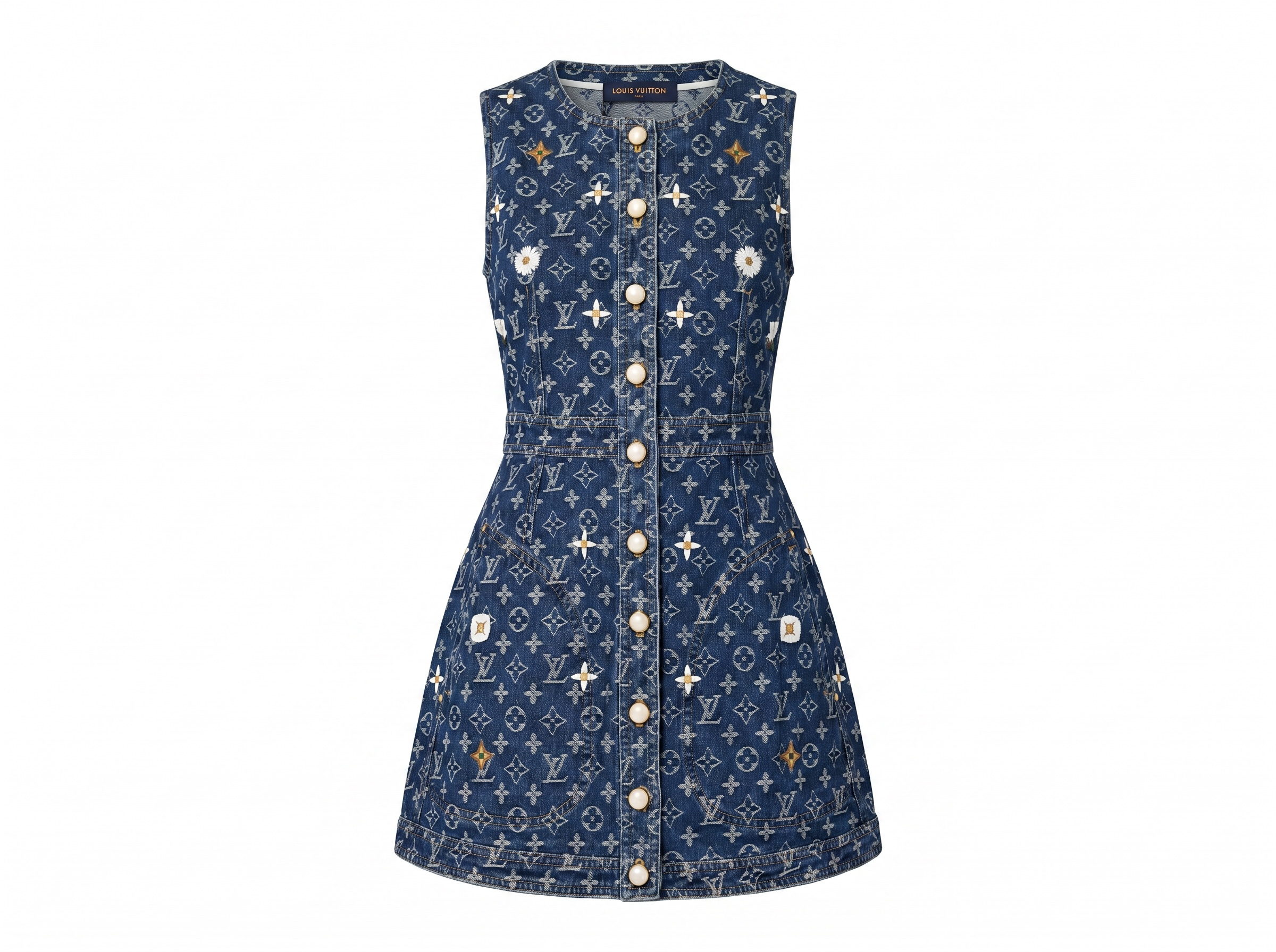 Louis Vuitton Monogram Denim Sleeveless Mini Dress 💙✨