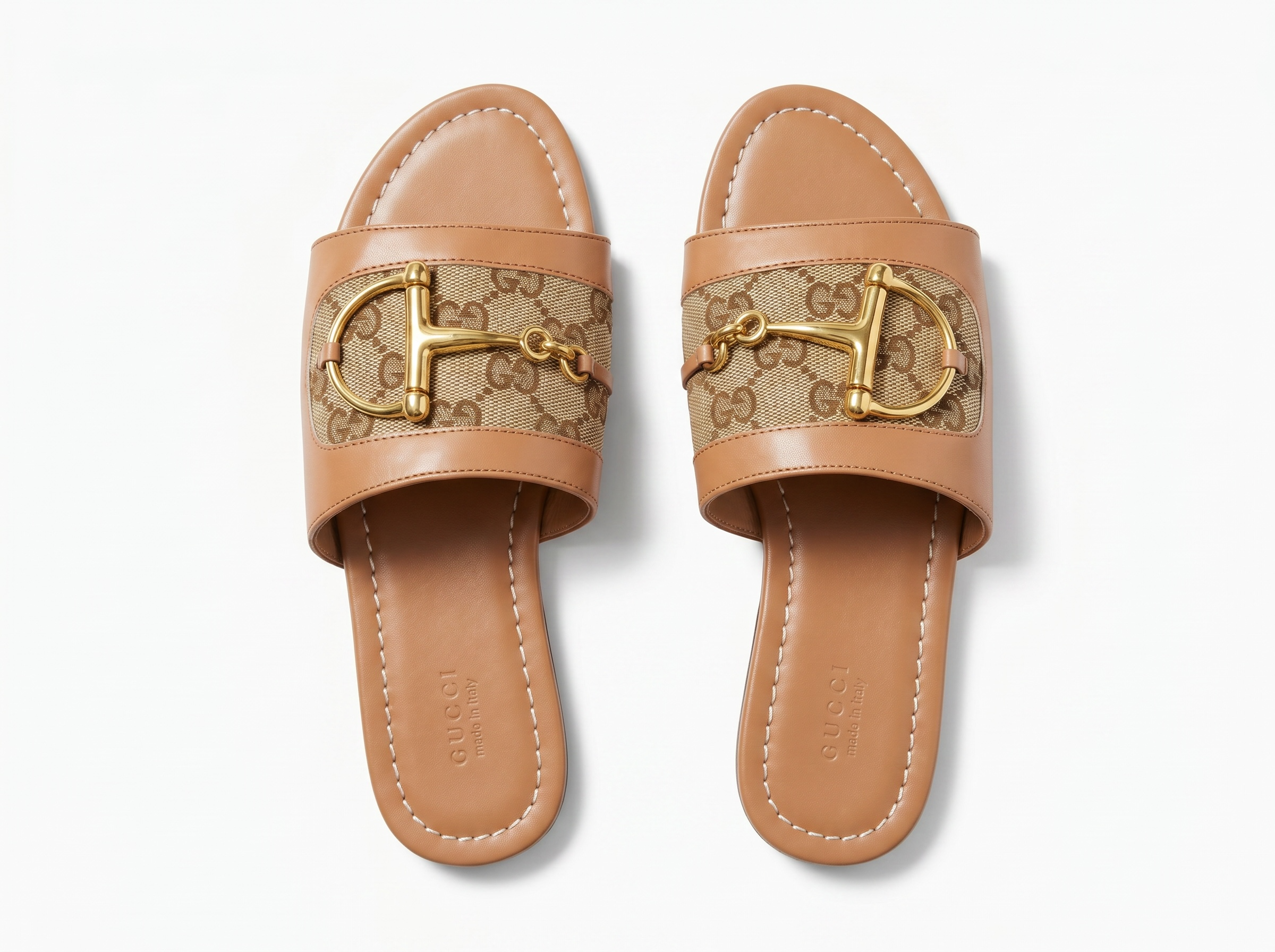 Gucci Horsebit Canvas Slides 🤎✨