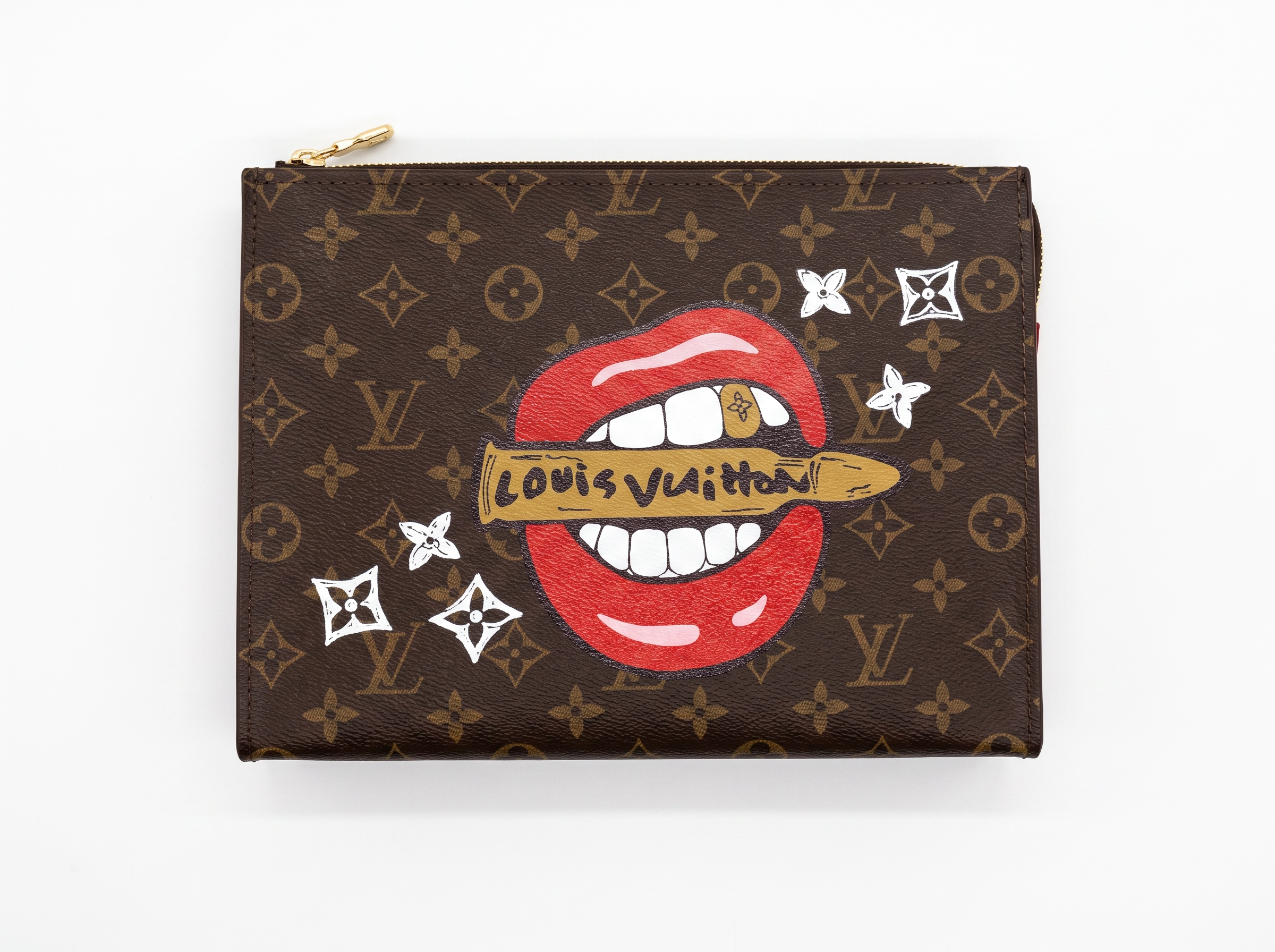 👄 Louis Vuitton Monogram Lips Art Pochette – Brown Canvas Clutch