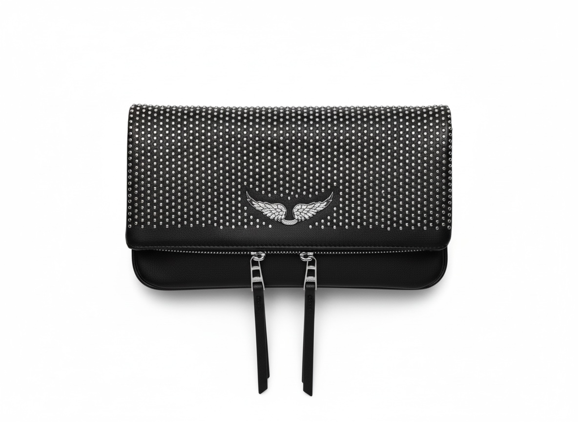 ZADIG & VOLTAIRE Studded Clutch Bag 🖤✨ | Rock-Chic Statement