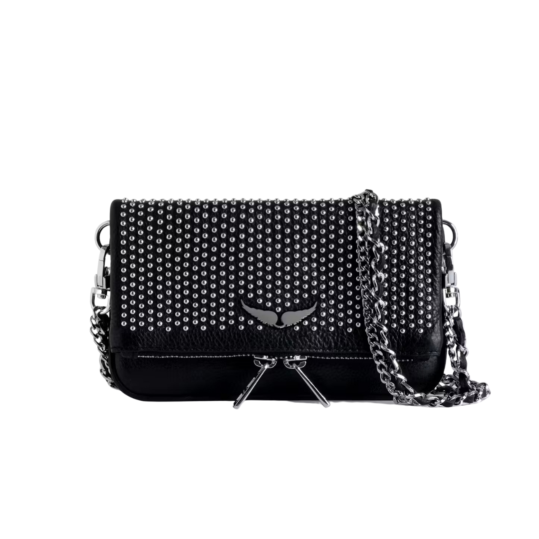 ZADIG & VOLTAIRE Studded Clutch Bag 🖤✨ | Rock-Chic Statement