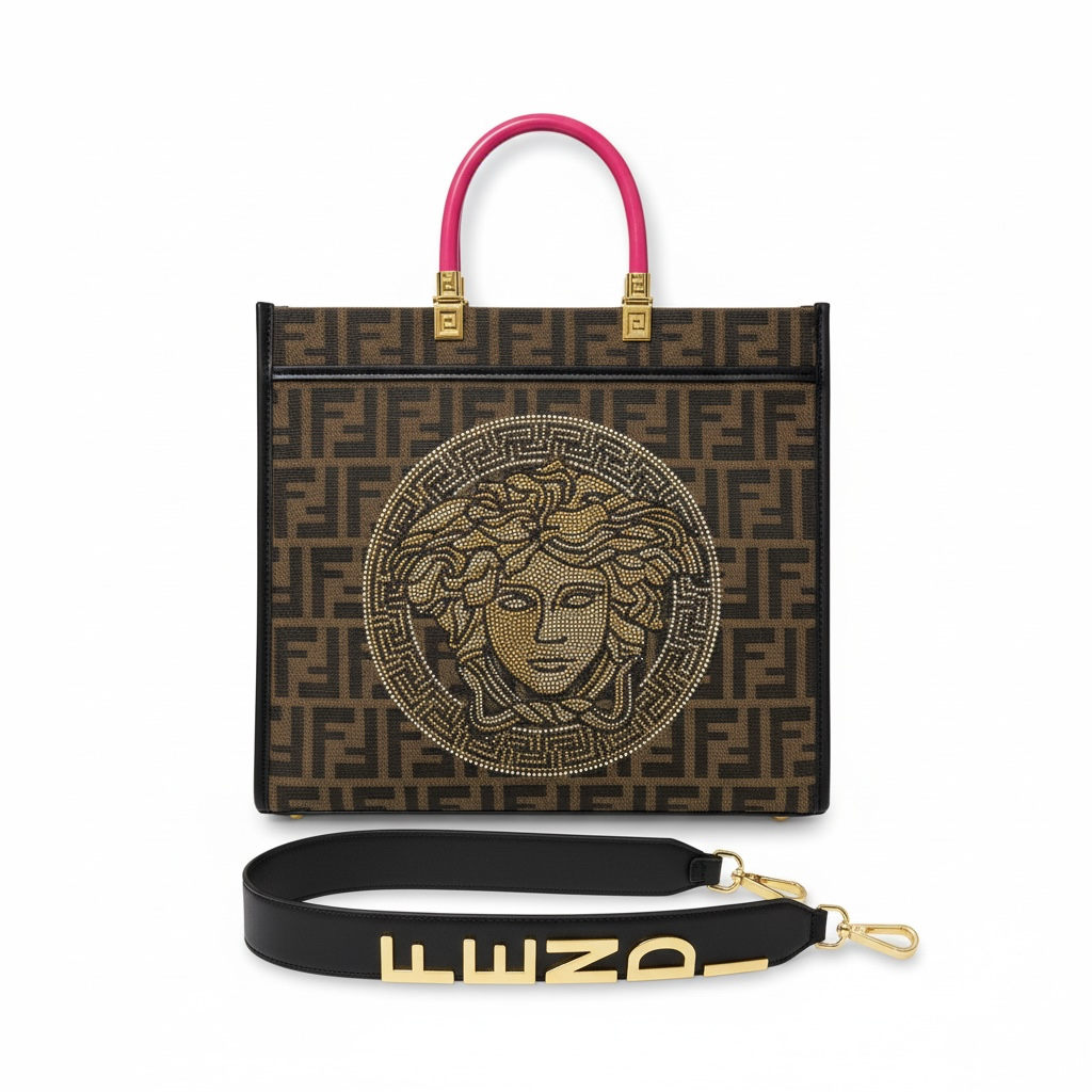 Fendace Medusa Monogram Tote 💎🐍 | Fendi x Versace Collaboration