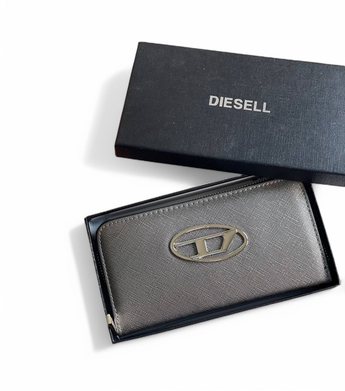 Diesel-Inspired Wallet with Silver Logo