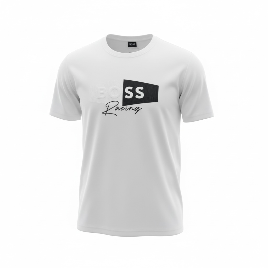 BOSS Racing White Logo T-Shirt 🤍🏁 Modern Sport Luxe