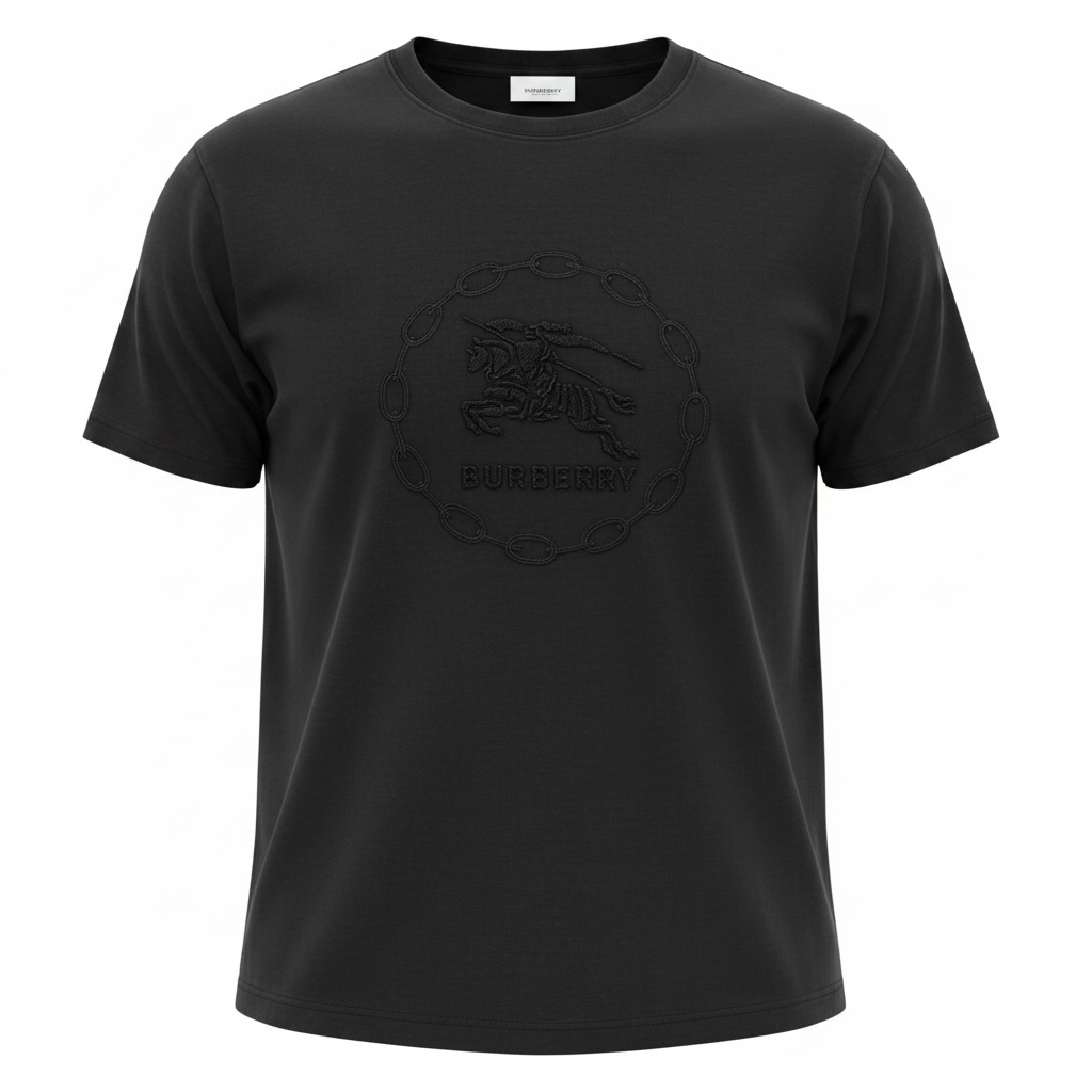 Burberry Black Embossed Logo T-Shirt 🖤✨ Ultra Minimal Edition