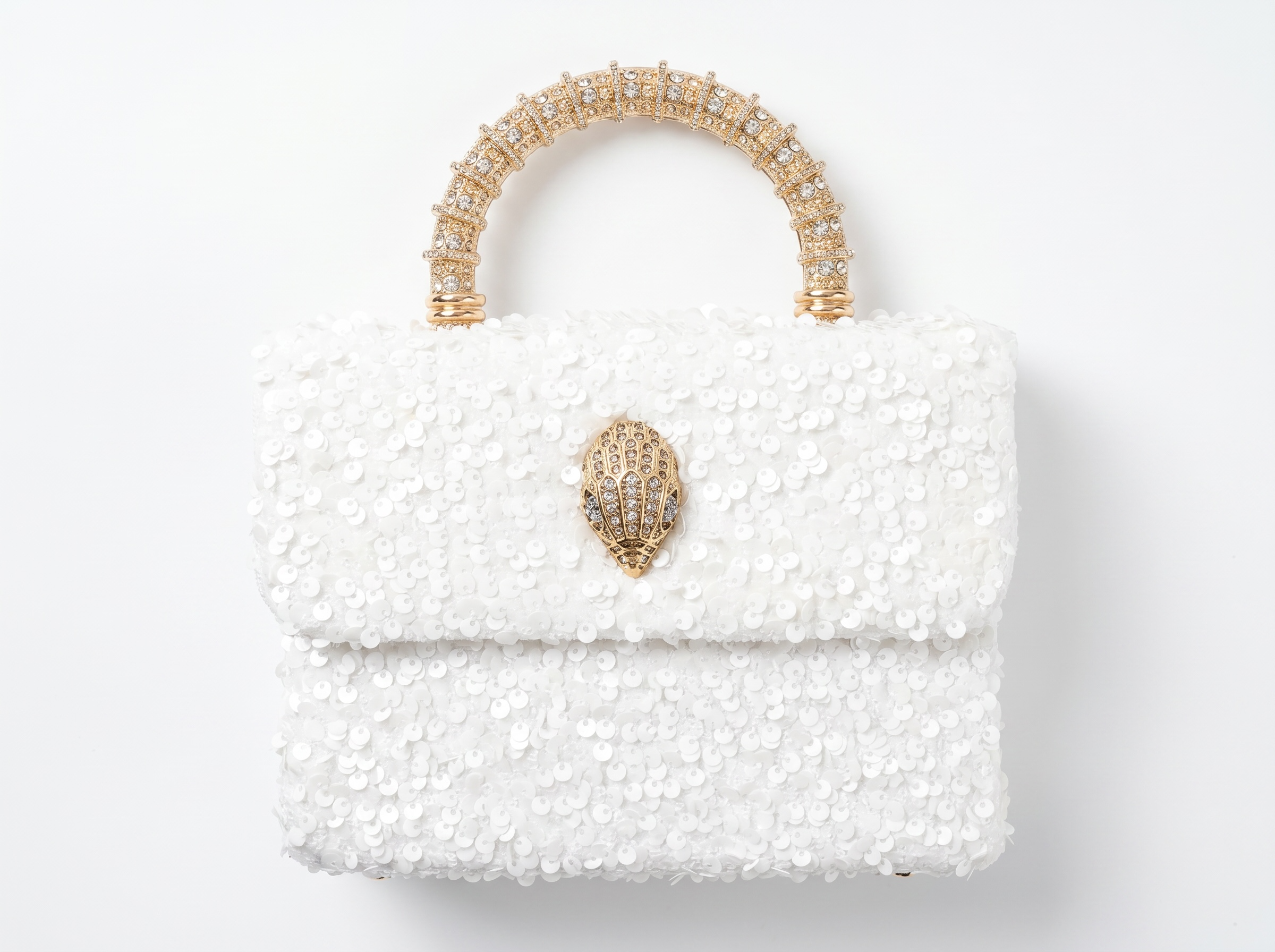 ✨ Kurt Geiger Crystal Eagle Top Handle Bag – White Glamour Edition ✨