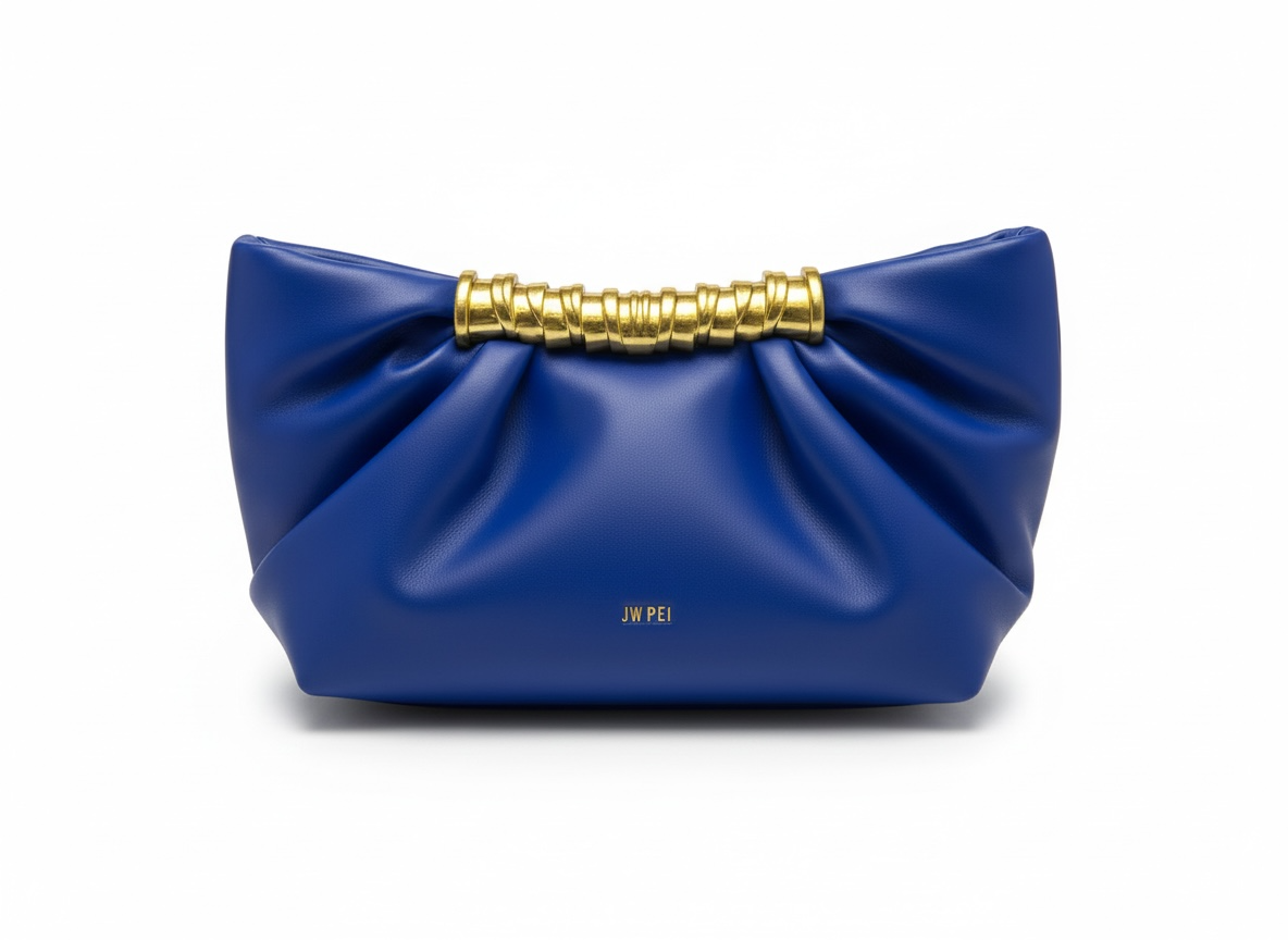 JW PEI Ruched Clutch Bag – Electric Blue 💙✨ | Statement Glam Piece