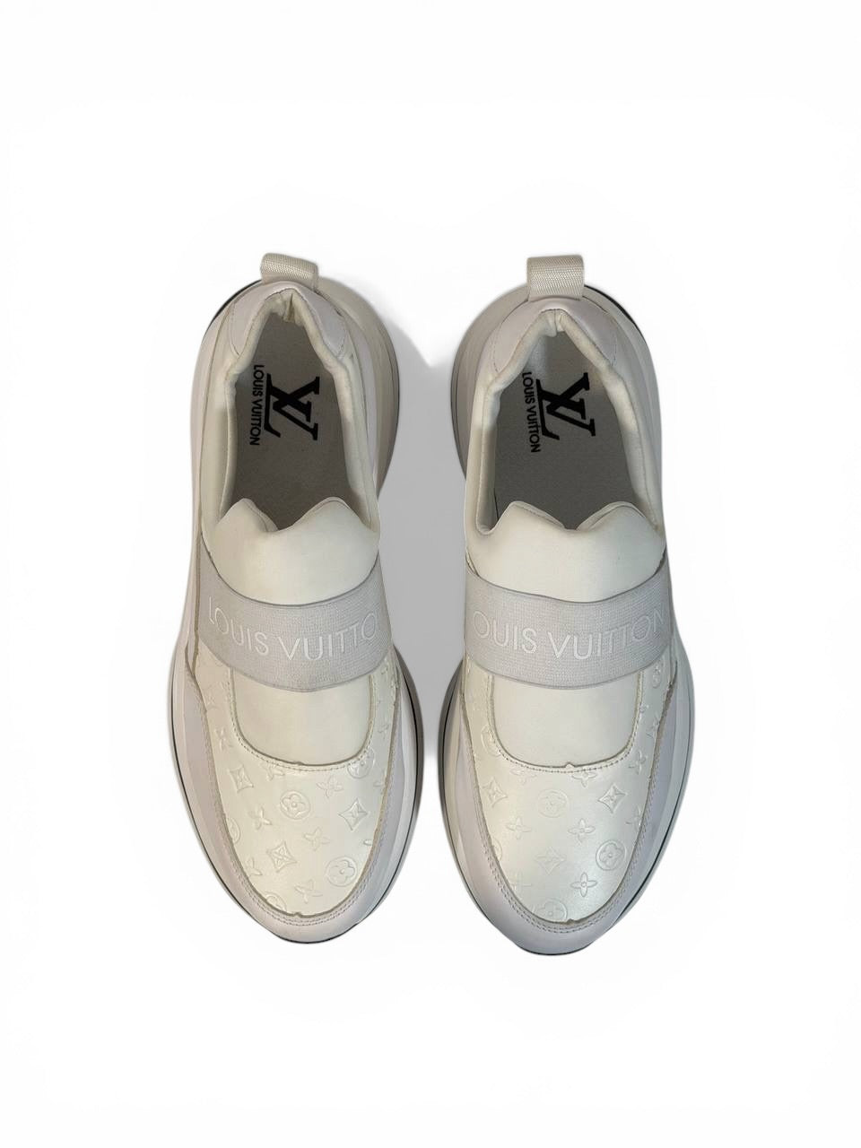 Louis Vuitton White Monogram Slip-On Sneakers 🤍✨ Luxury Clean Style
