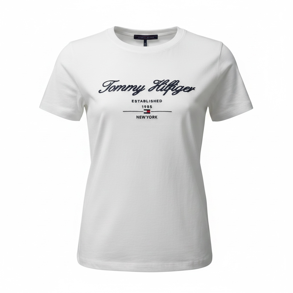 Tommy Hilfiger White Script Logo T-Shirt 🤍🇺🇸 Classic Heritage Edition