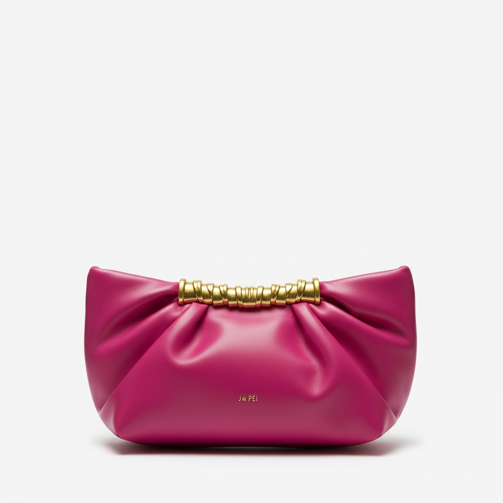 JW PEI Ruched Clutch Bag โ Hot Pink ๐โจ | Bold Glam Statement