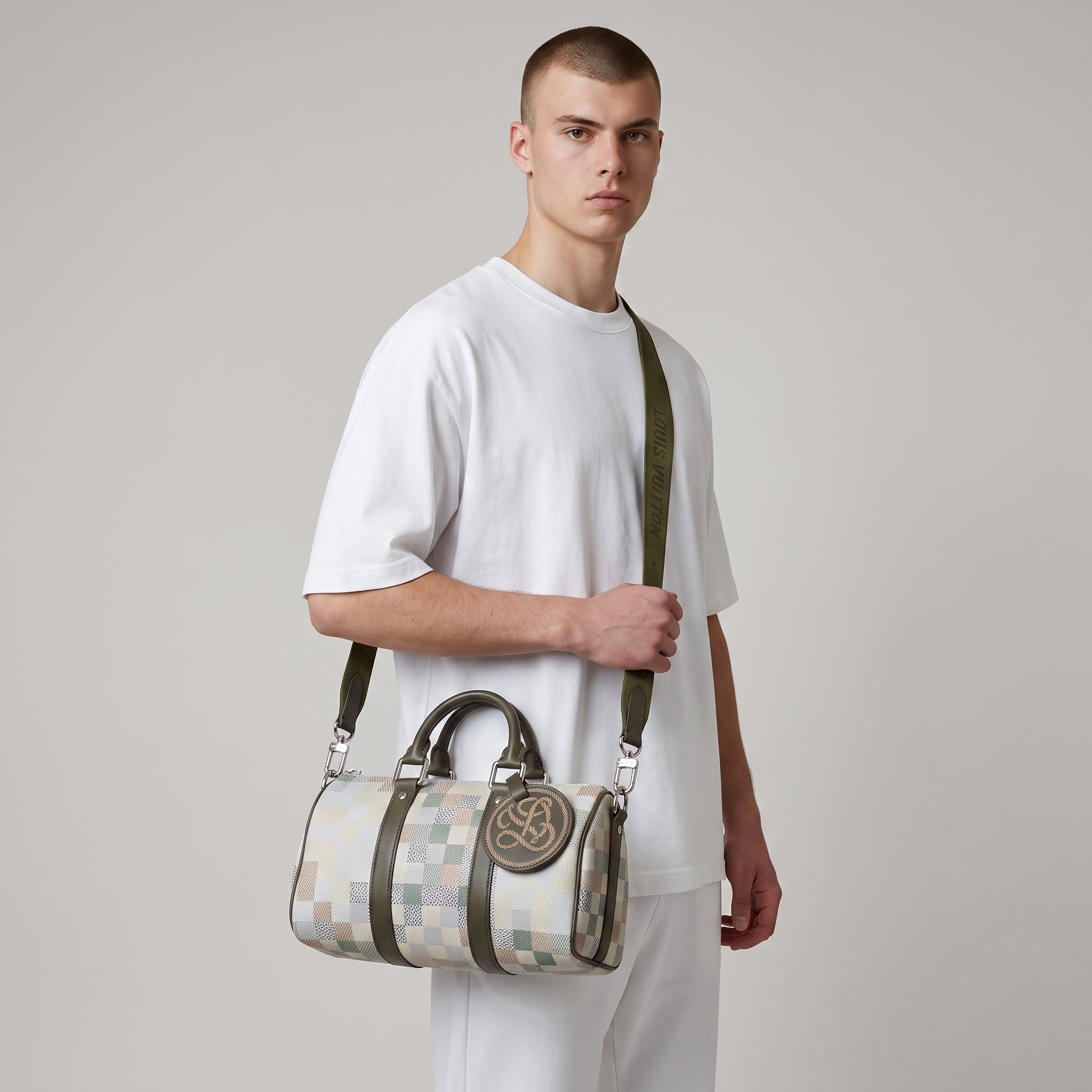 👜✨ Louis Vuitton Keepall Bandoulière 25 – Damier Pastel Edition 💚