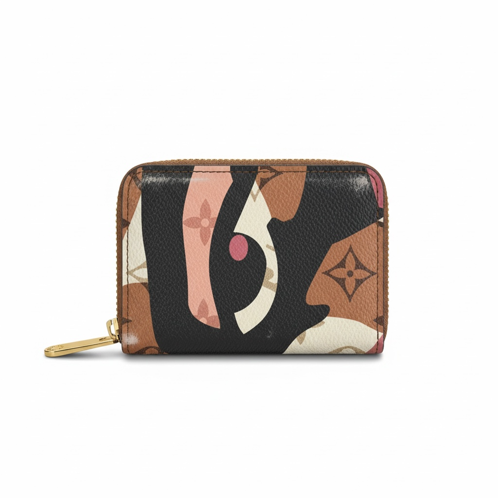 Louis Vuitton Style Monogram Zip Card Holder Wallet 🟤✨