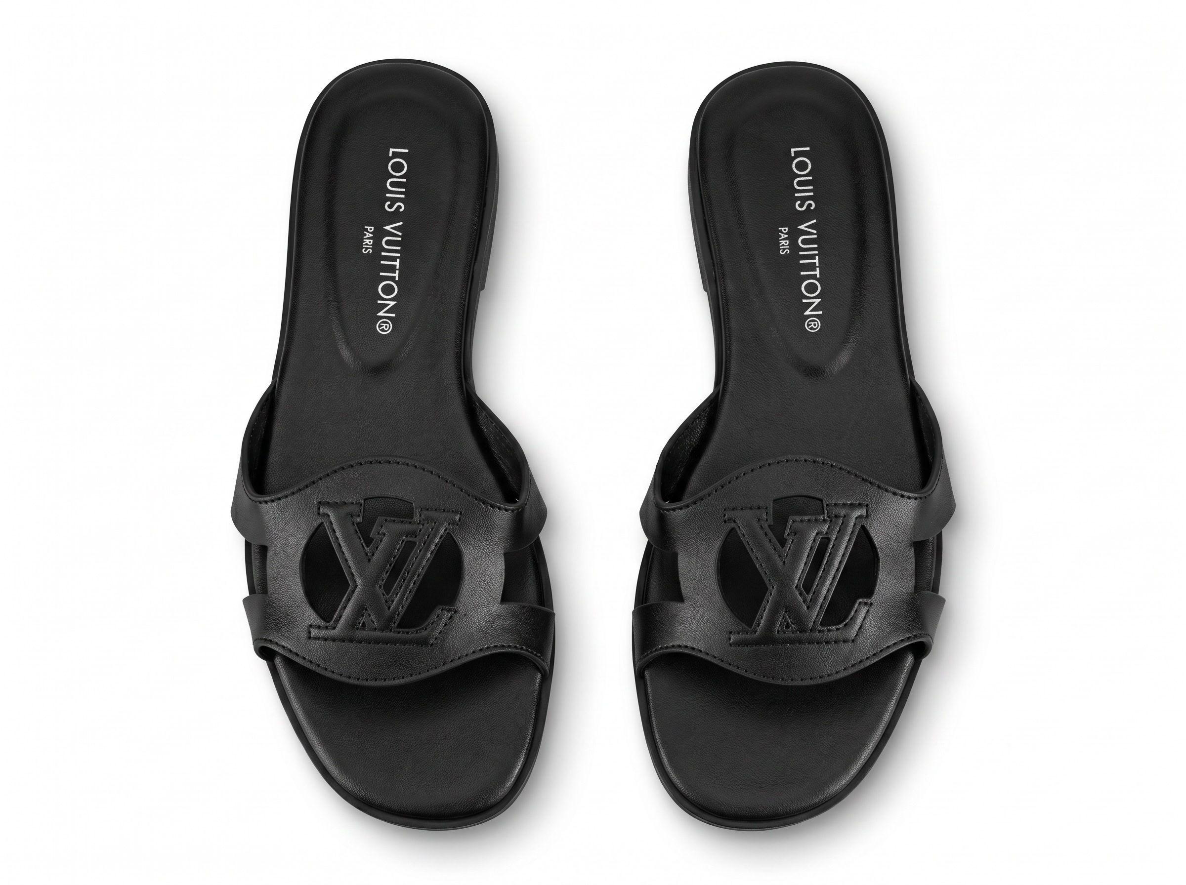 Louis Vuitton LV Cut-Out Flat Sandals – Black 🖤✨