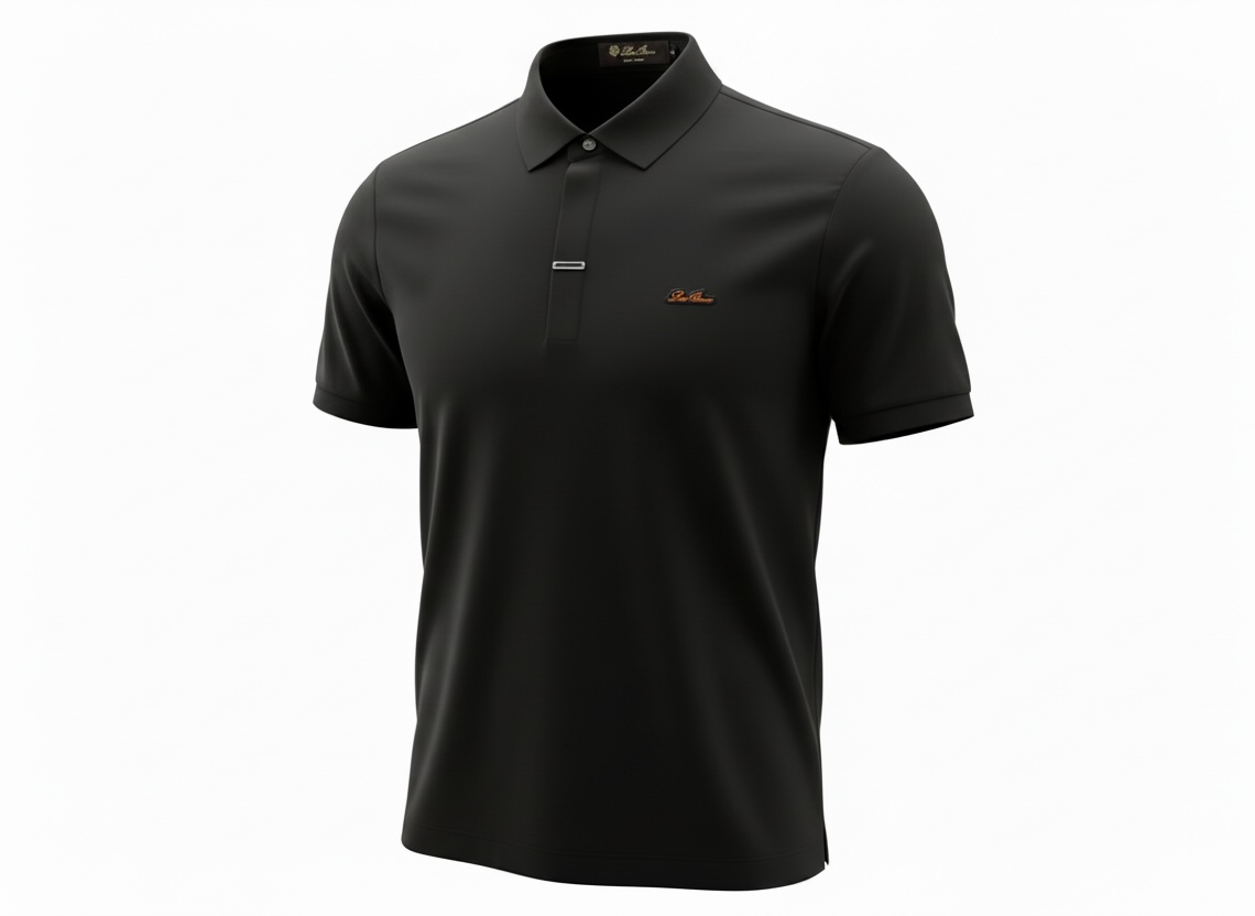 Loro Piana Black Minimal Polo Shirt ๐คโจ Modern Luxury Fit