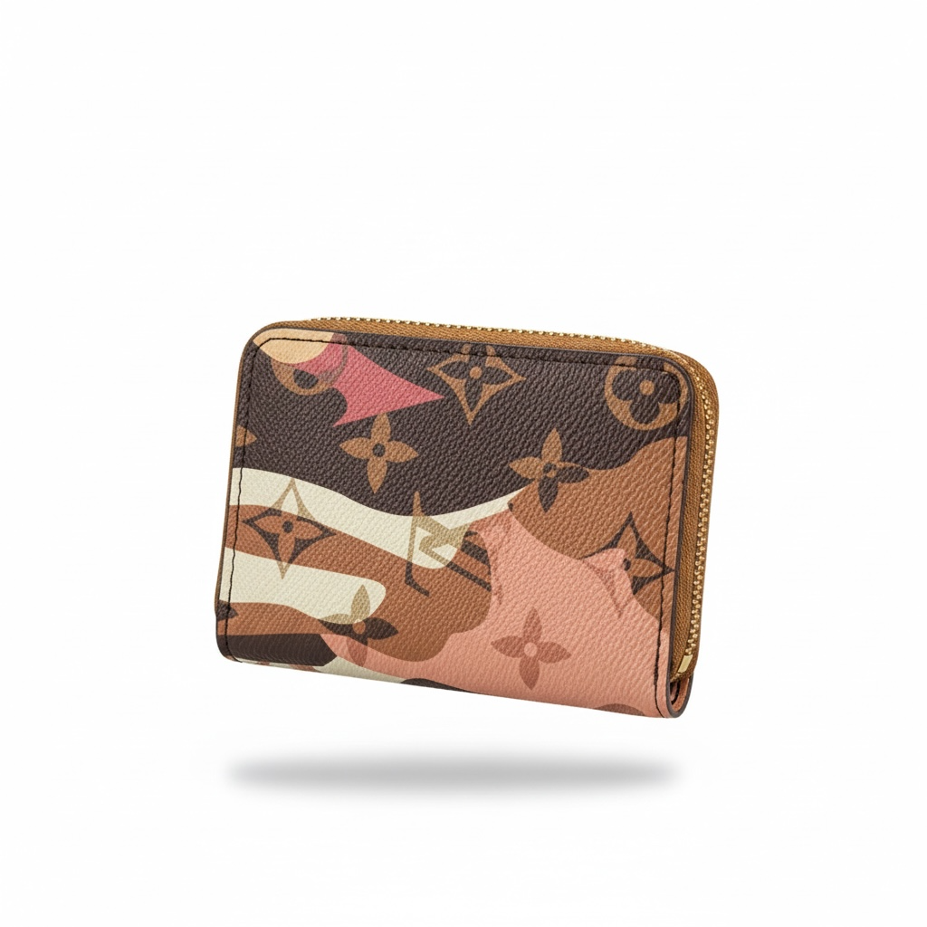 Louis Vuitton Style Monogram Zip Card Holder Wallet 🟤✨
