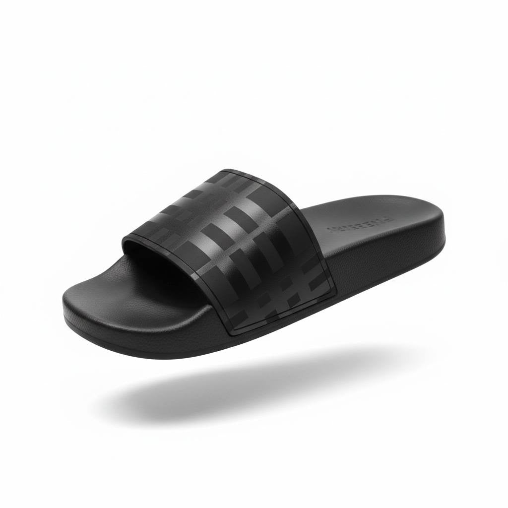 Burberry Check Slides – Black Edition 🖤✨