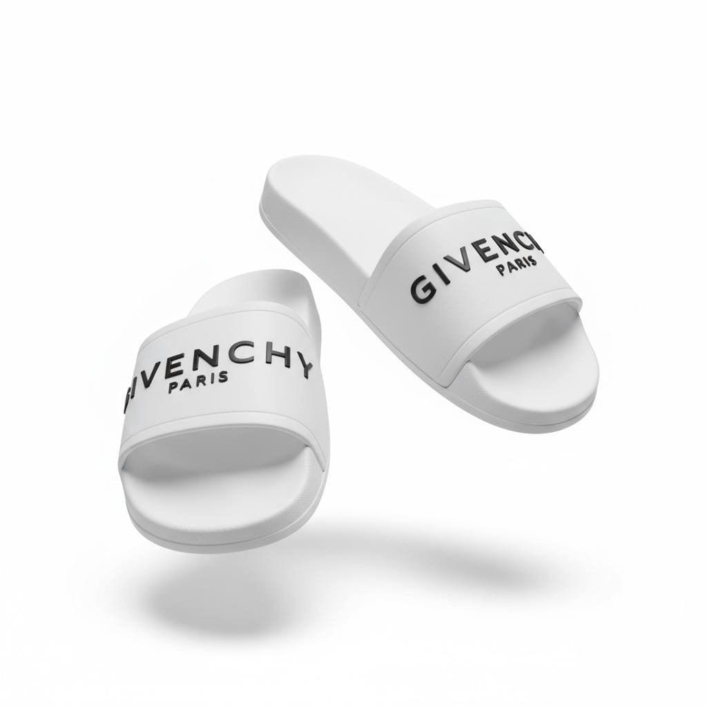 Givenchy Paris Logo Slides – All White Edition ⚪✨