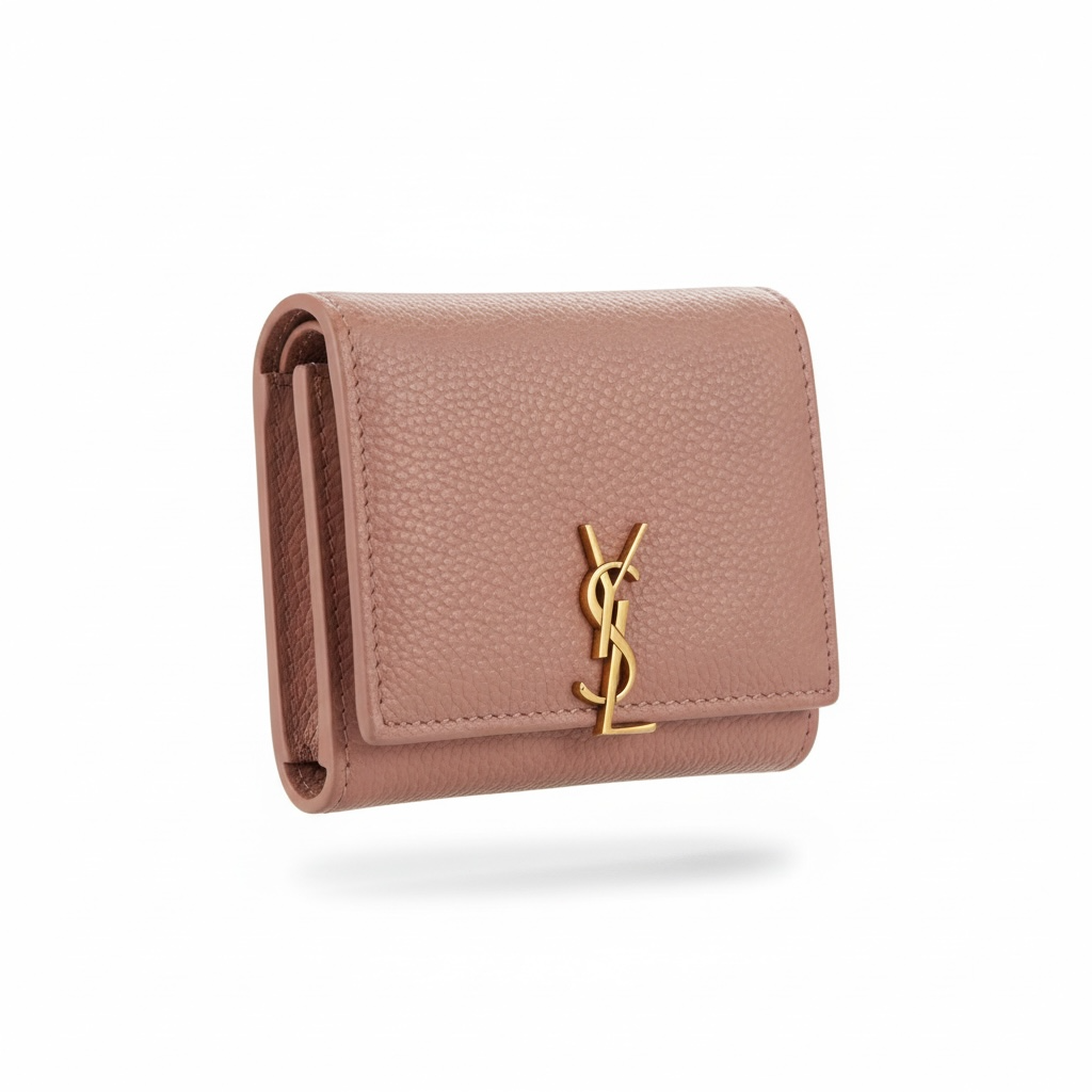 Yves Saint Laurent Nude Leather Compact Wallet 🤎✨