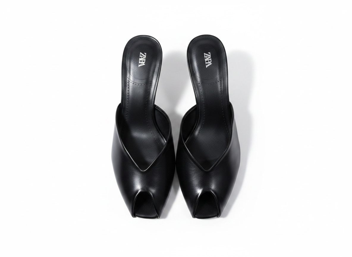 Zara Black Minimal Mule Heels 🖤✨