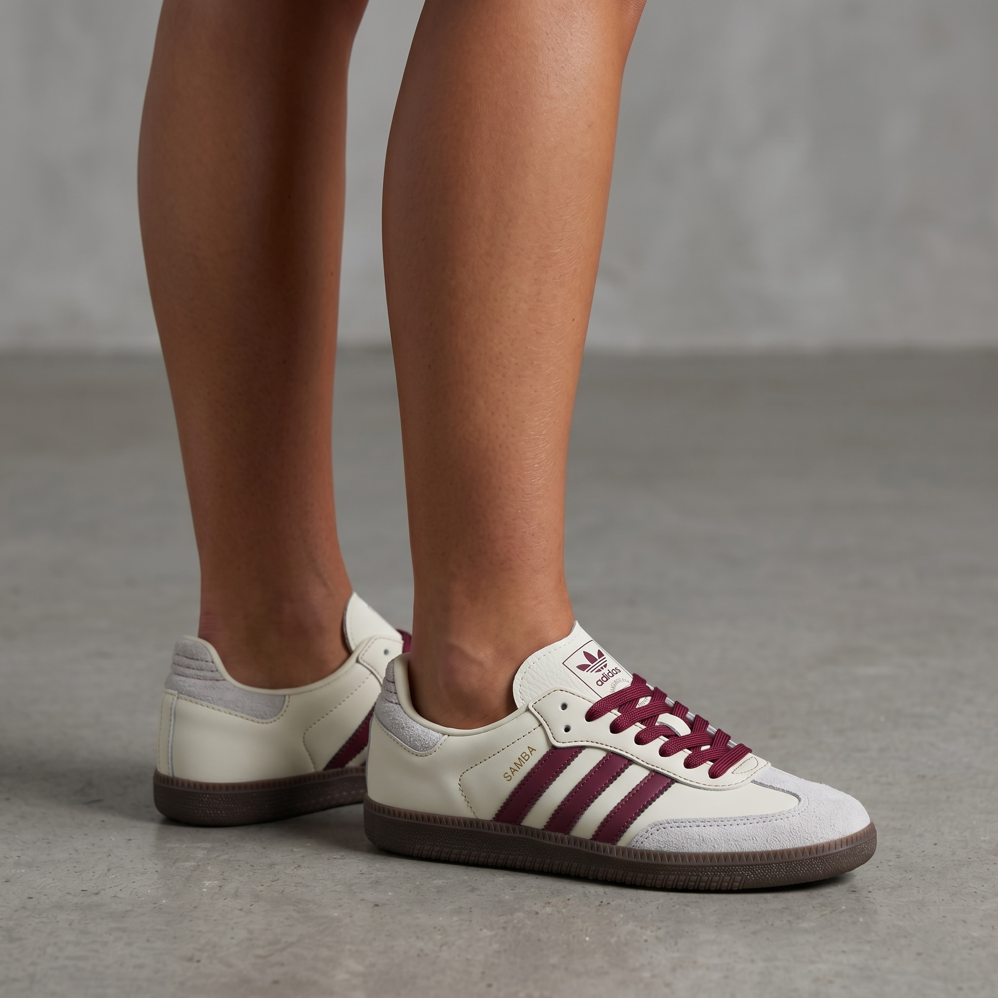 Adidas Samba Cream & Burgundy 👟🤍🍷