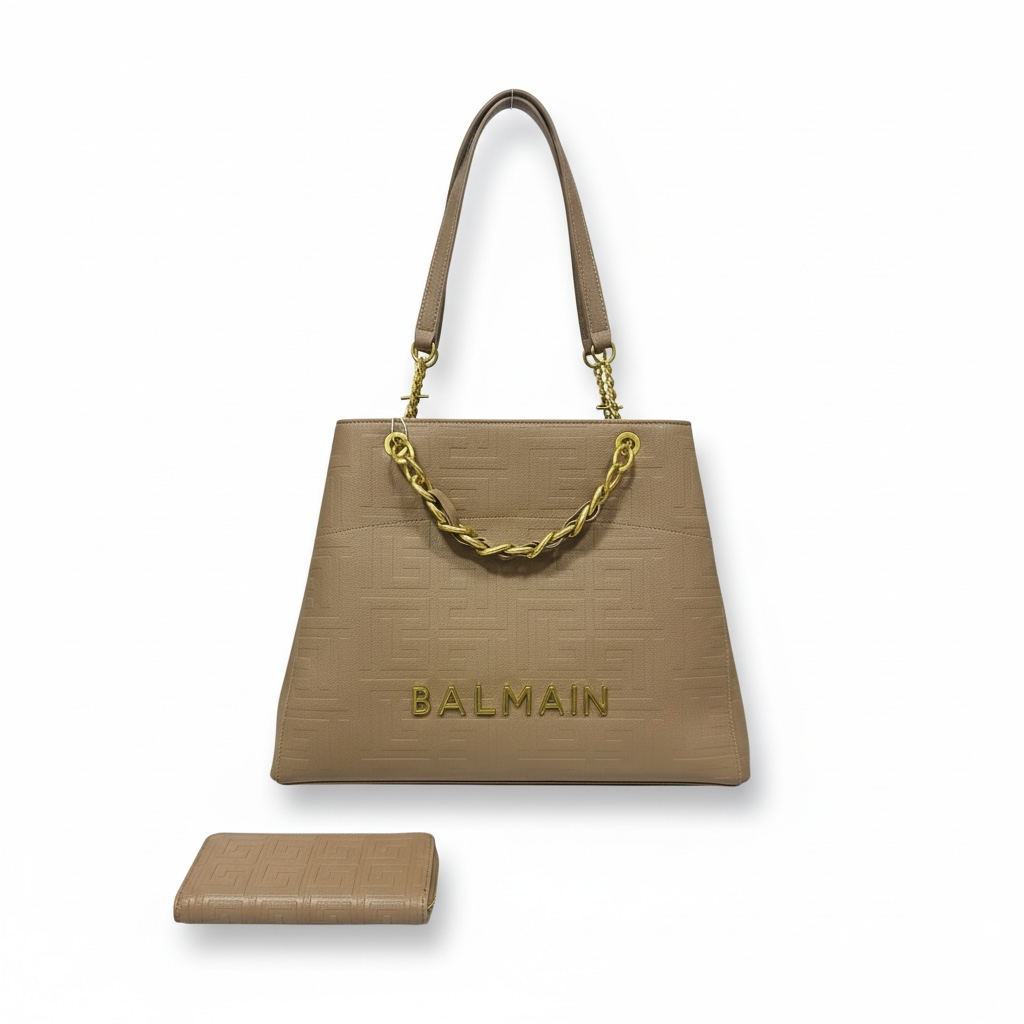 Balmain Monogram Tote Set 🤎✨ | Luxury Designer Handbag & Wallet