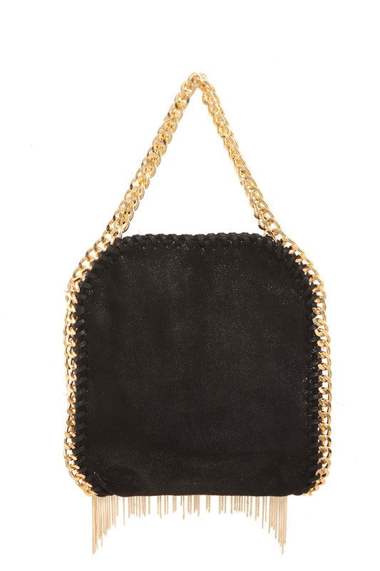 STELLA McCARTNEY Falabella Fringe Bag – Gold Chain Edition ✨🖤