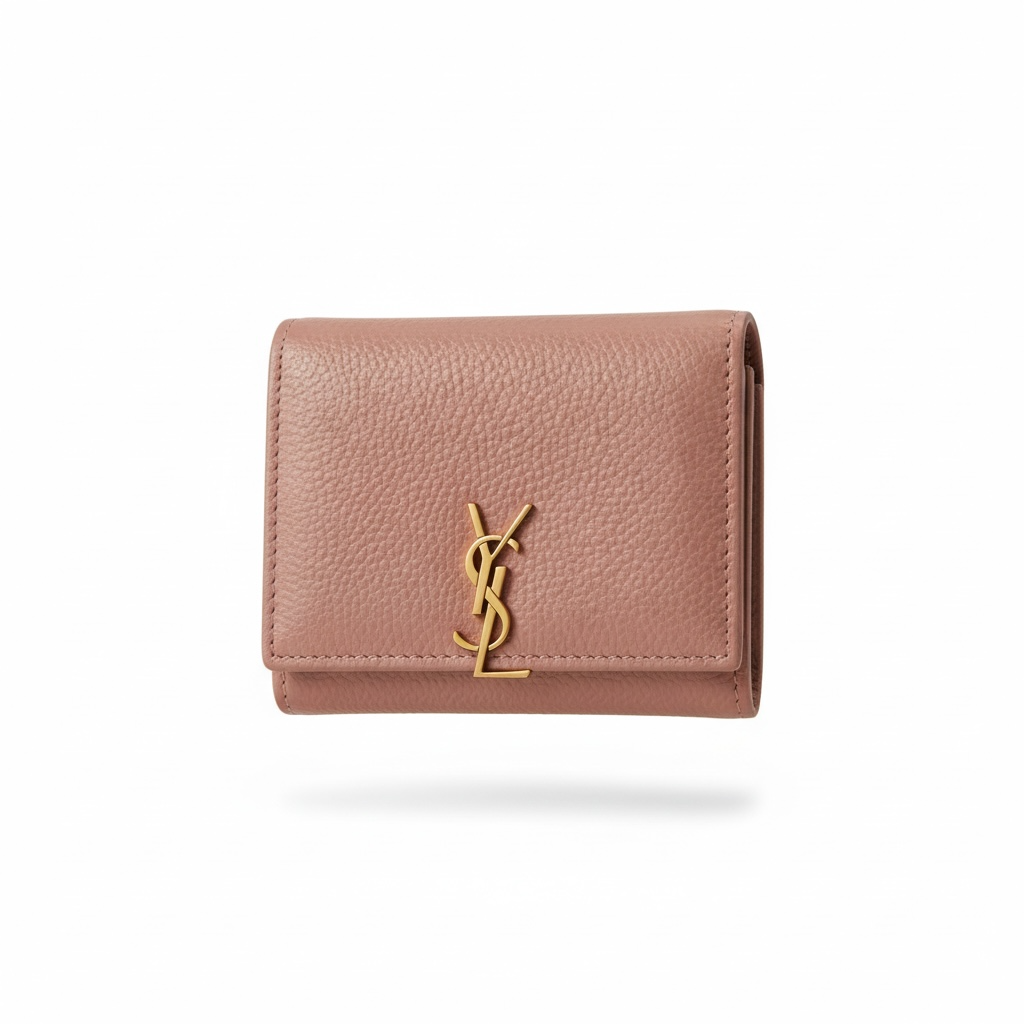 Yves Saint Laurent Nude Leather Compact Wallet 🤎✨