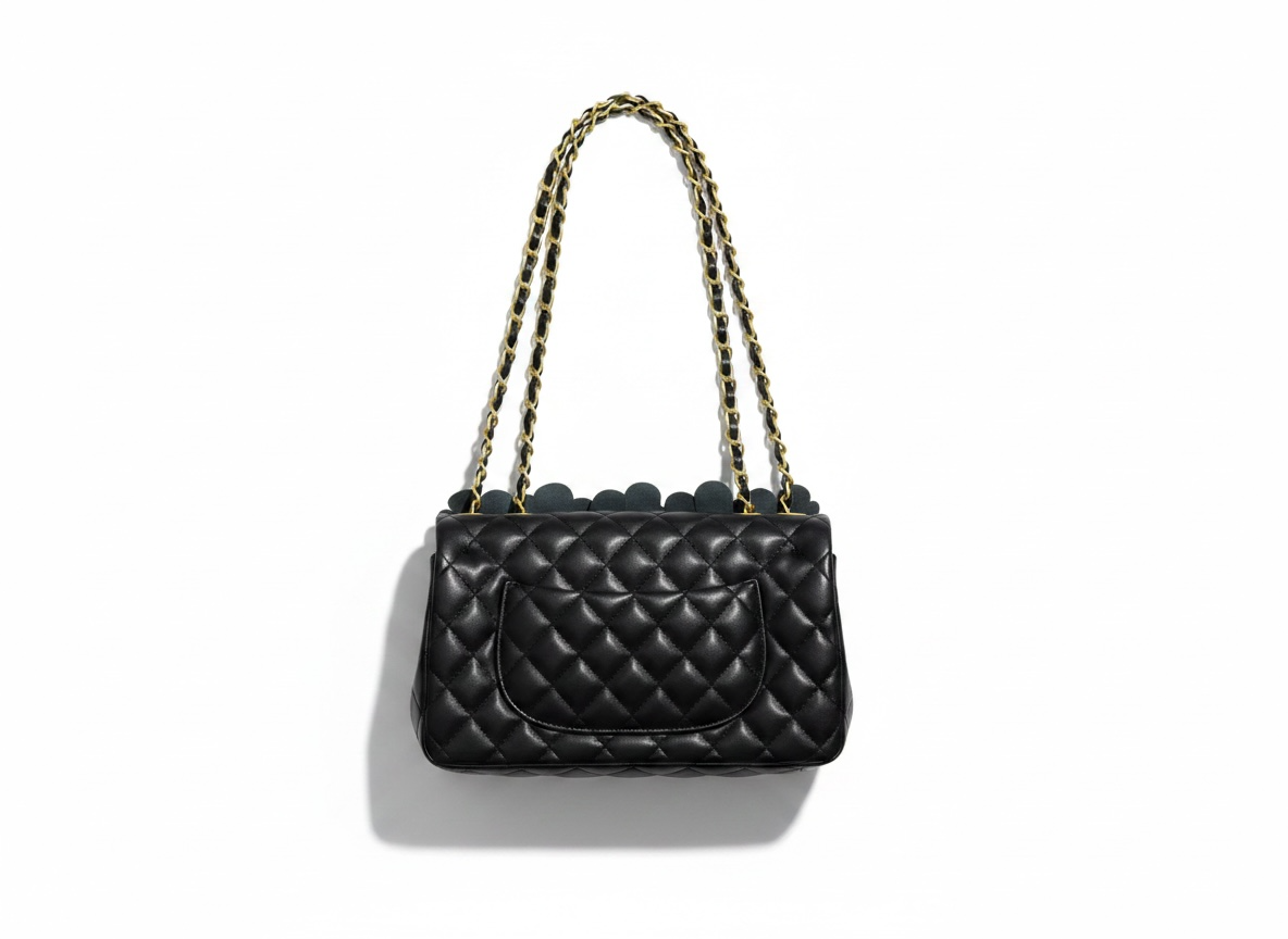 Chanel Camellia Floral Chain Bag – Black & Burgundy 🌺🖤