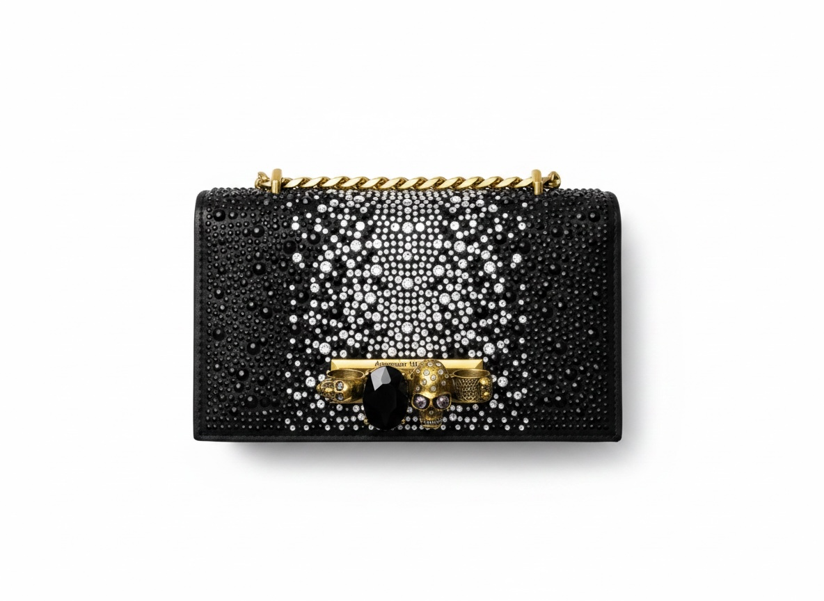 Alexander McQueen Crystal Skull Clutch 🖤✨☠️