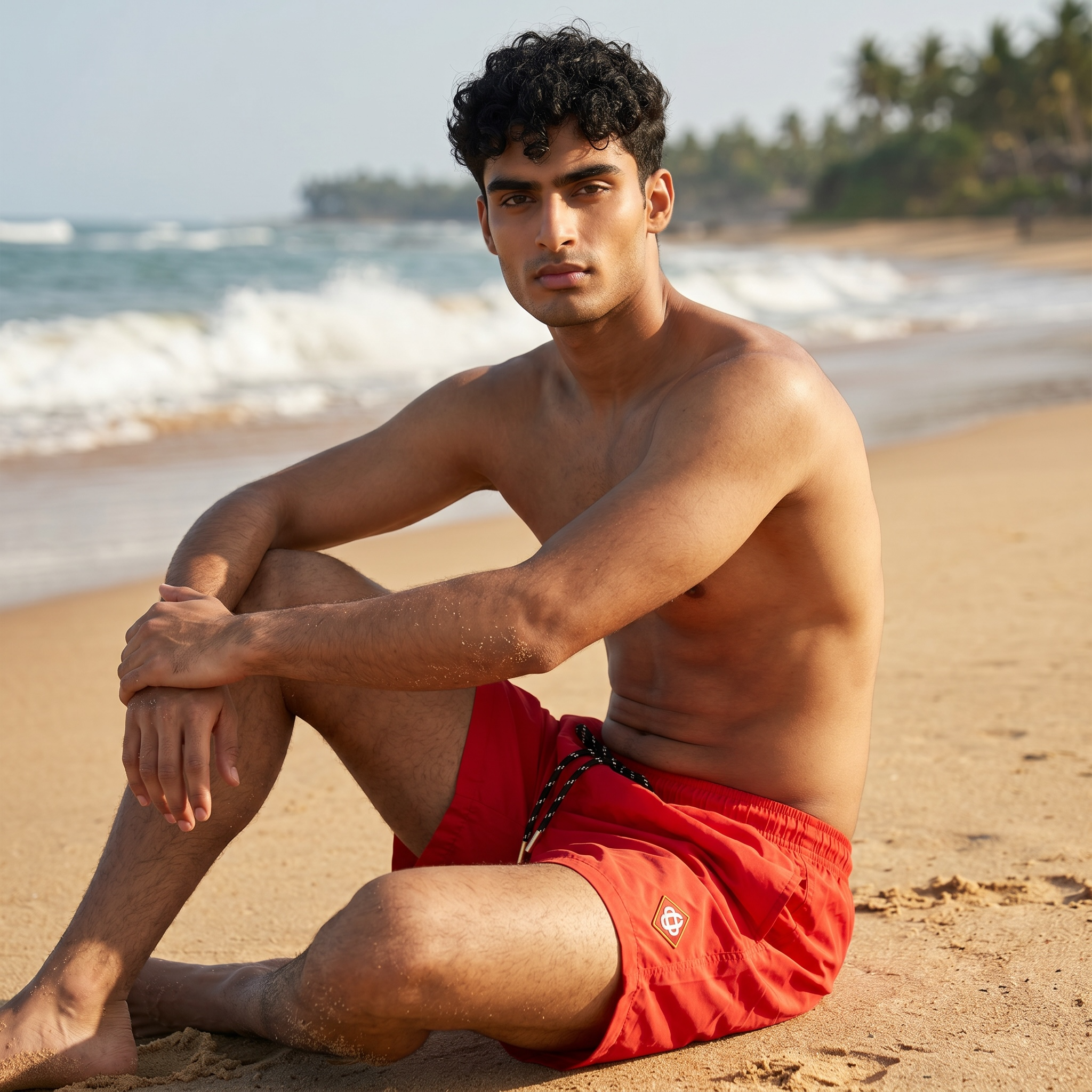🔥🌊 Casablanca Red Luxury Swim Shorts – Summer Beach Essential ☀️🏖️