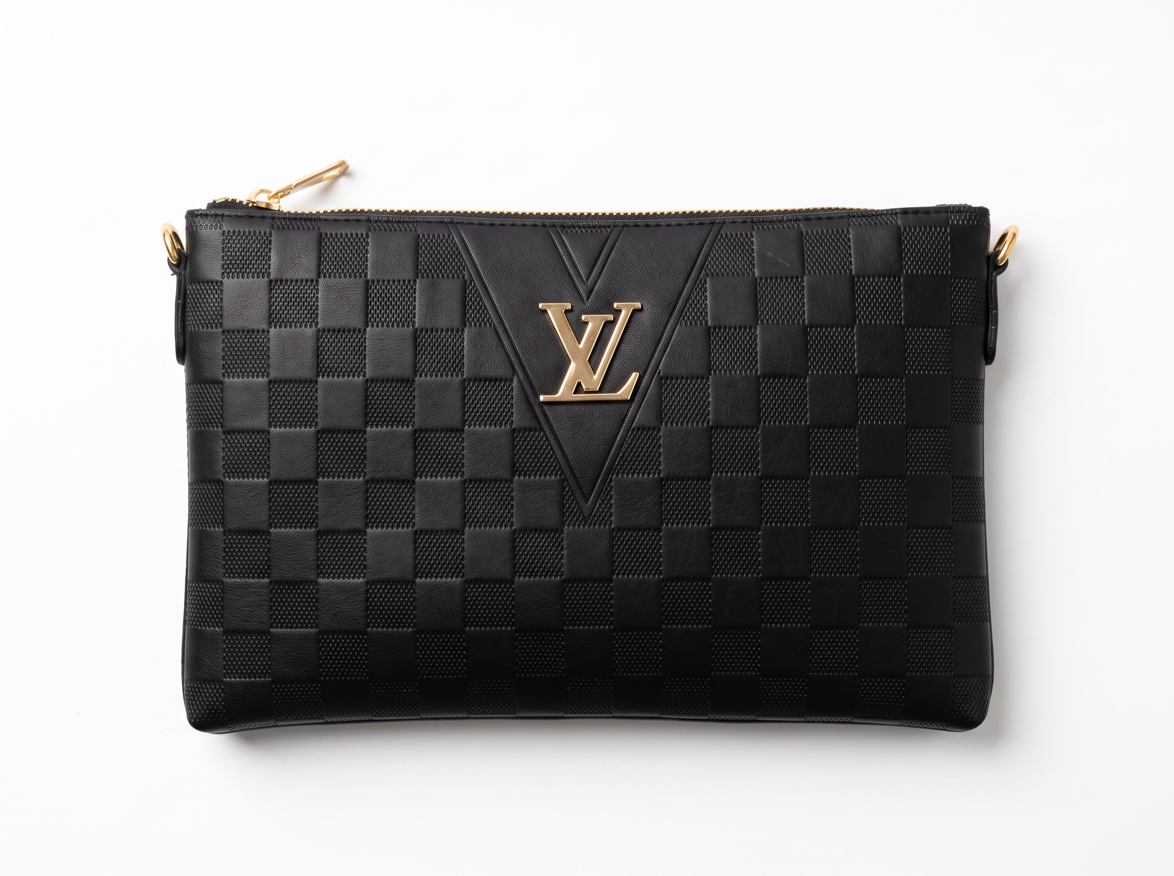 ๐คโจ Louis Vuitton Damier Graphite Pochette โ Black Leather Clutch ๐
