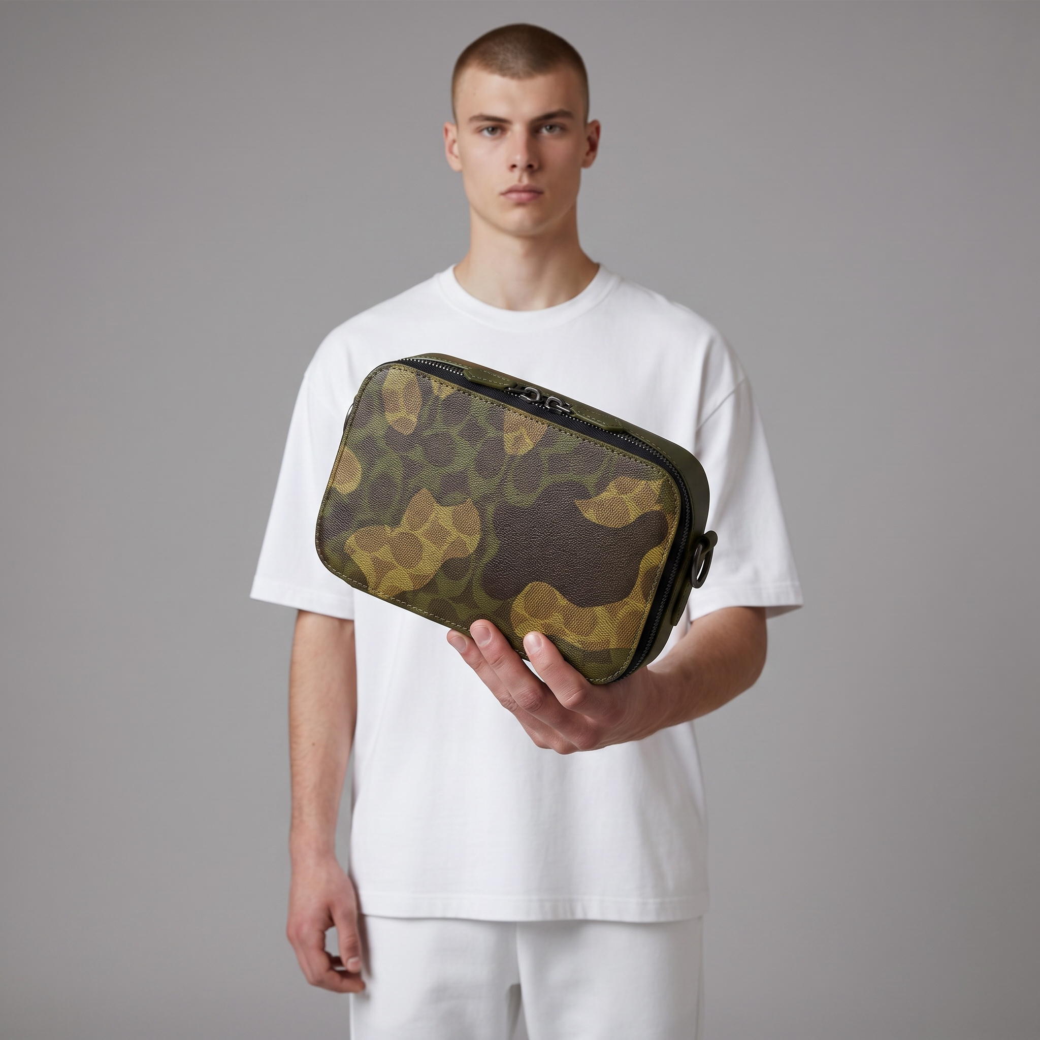 🪖 Coach Charter Crossbody Bag – Camo Signature Canvas