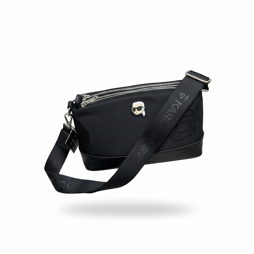KARL LAGERFELD Black Crossbody Pouch 🖤 | Street Icon Edition