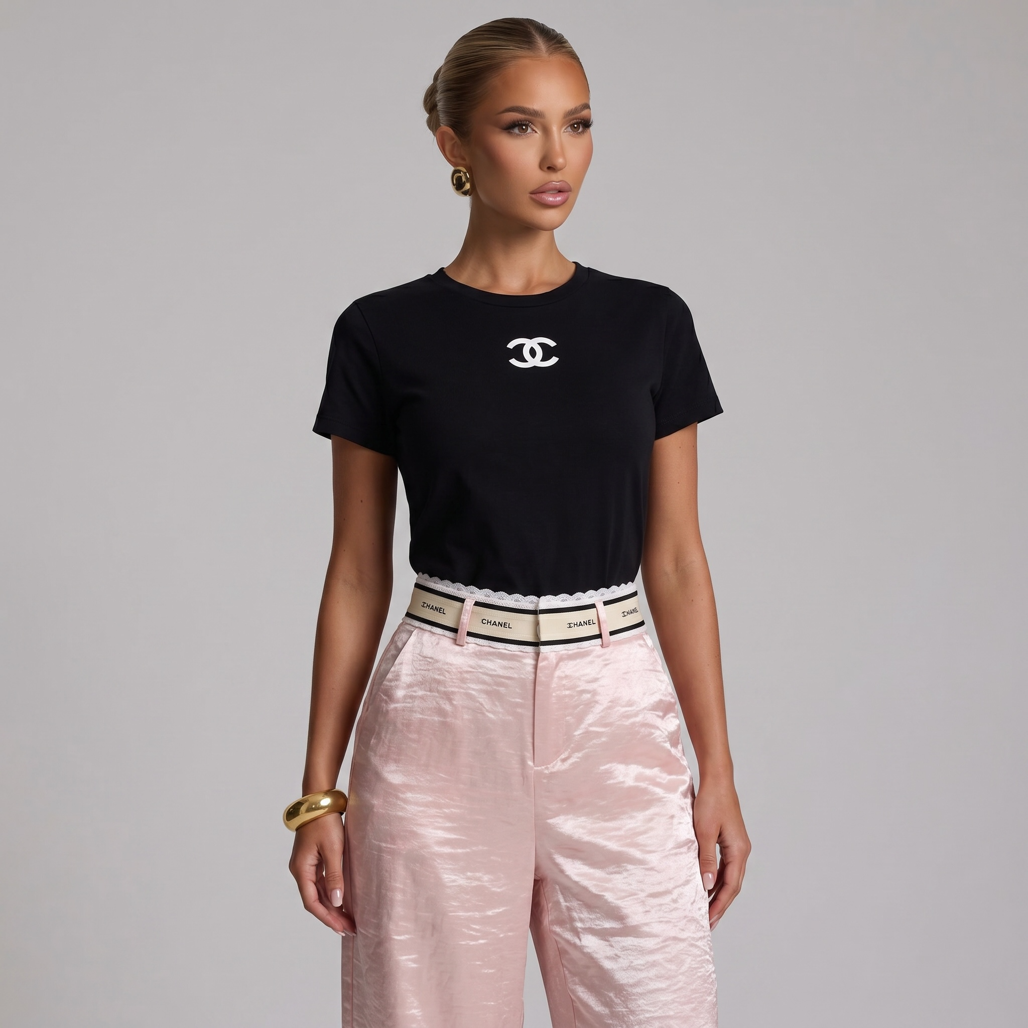 Chanel Satin Wide-Leg Trousers ✨🌸🤍